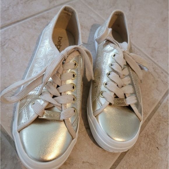 Bebe Sport Gold Metallic Sneakers - Picture 2 of 6
